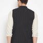 Even Apparels Black Merino Men Woven Nehru Jacket | Swadesiicart