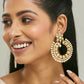 Nuyug 22K Gold-Plated Kundan Studded & Pearl Beaded Floral Chandbali Earrings | Swadesiicart