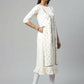 Ahalyaa Women's Off White Cotton Printed Kurta | Swadesiicart
