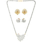 AanyaCentric Gold-Polished Mangalsutra with Pendant, 2 Pair Earrings