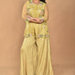 Morchari Women And Hand Embroidery Palazzo Set-Mustard - Swadesiicart