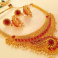 Pink Kemp Necklace Set With White Beads