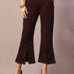 Myshka Women's Coffee Brown Solid Boat Neck Party Top With Trousers Co-ord set - Swadesiicart