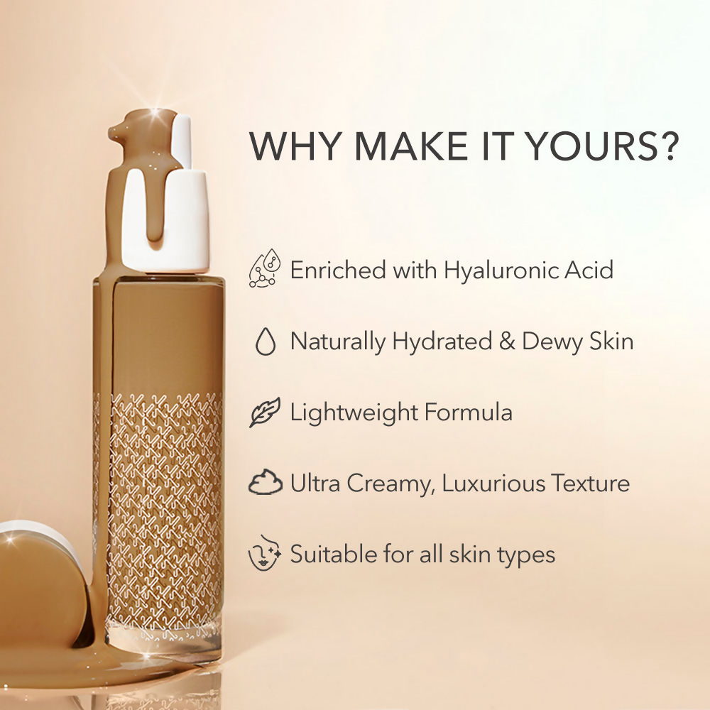 Kay Beauty By Katrina Kaif Hydrating Foundation - 180Y Deep | Swadesiicart