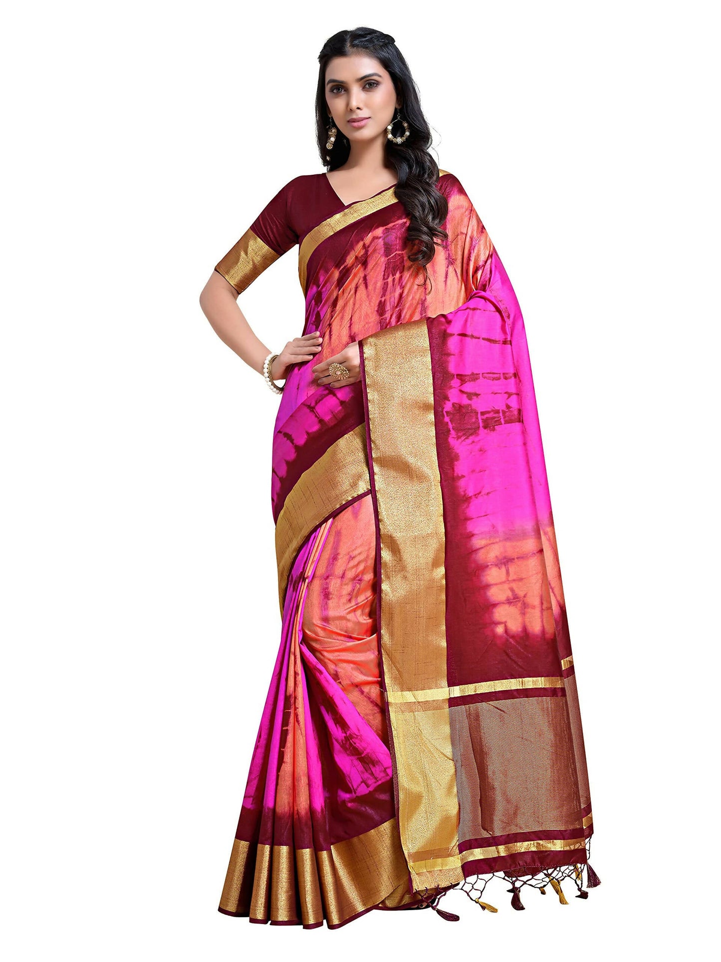 Mimosa Women's Banarasi Silk Multicolor Saree | Swadesiicart