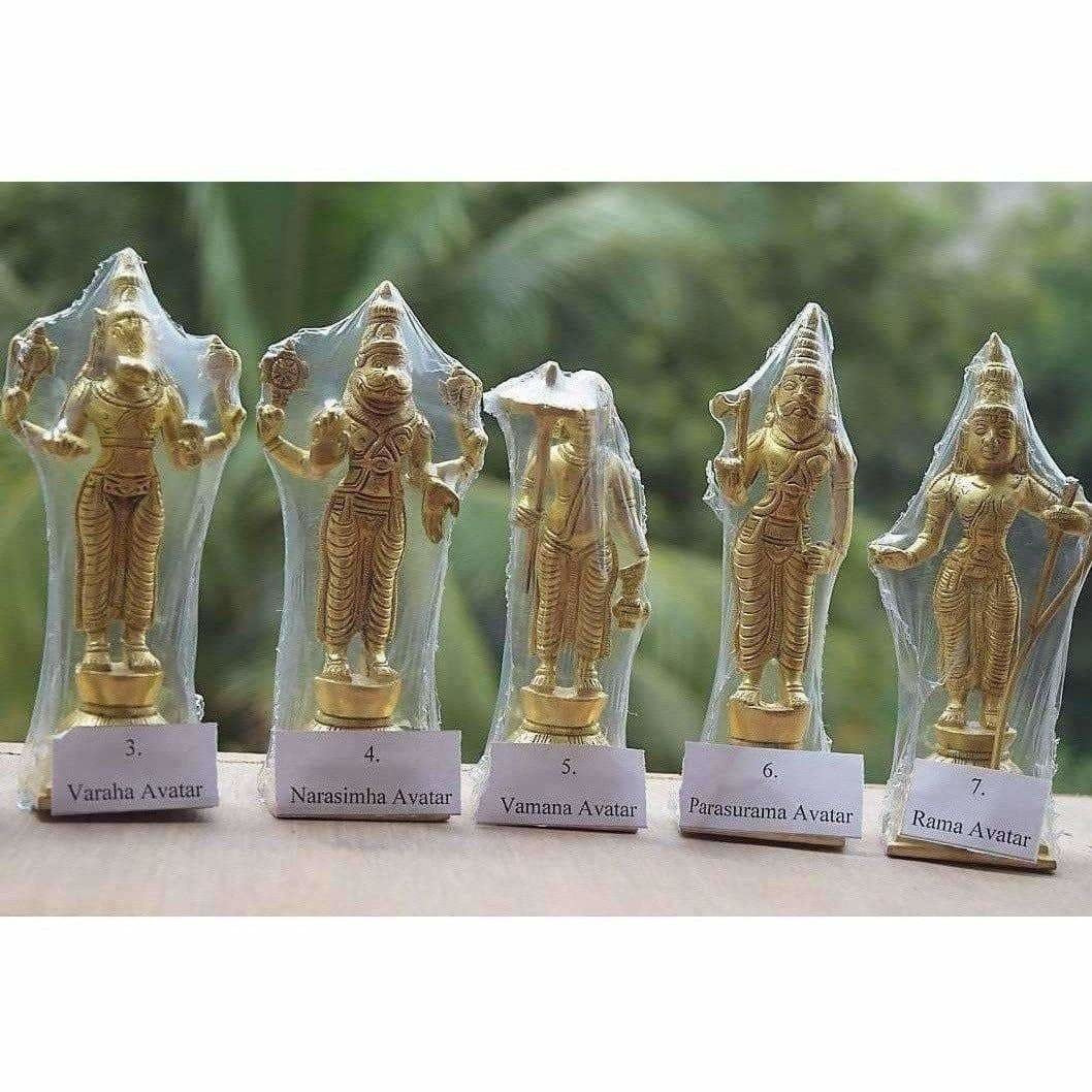 Dasavathara 10 Avathara's of Lord Vishnu-Brass Statue Set - Swadesiicart