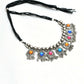 Mominos Fashion Johar Kamal Women Oxidised Silver-Plated Brass Finish Kundan Choker (Multi) | Swadesiicart