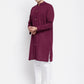Even Apparels Maroon Pure Cotton Men's Sherwani Kurta With Open Front | Swadesiicart