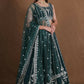 Bottlegreen Georgette Zari,Sequence Thread Embroidery Work Lehenga Choli - Jihu Culture