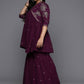 Ahalyaa Women's Traditional Wear Co-ords - Burgundy - Swadesiicart