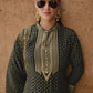 Anaita Black Silk Readymade Palazzo Suit with Swarovski Work