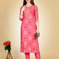 Jyoti Fashion Women's Pink Viscose Rayon Embroidered Kurta Pant Set | Swadesiicart