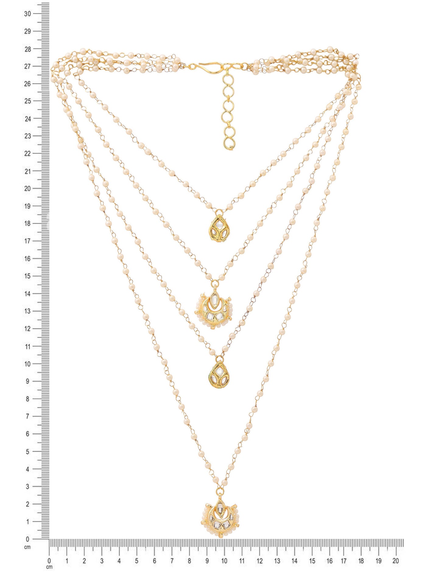 Ruby Raang Gold Kundan Layered Necklace | Swadesiicart