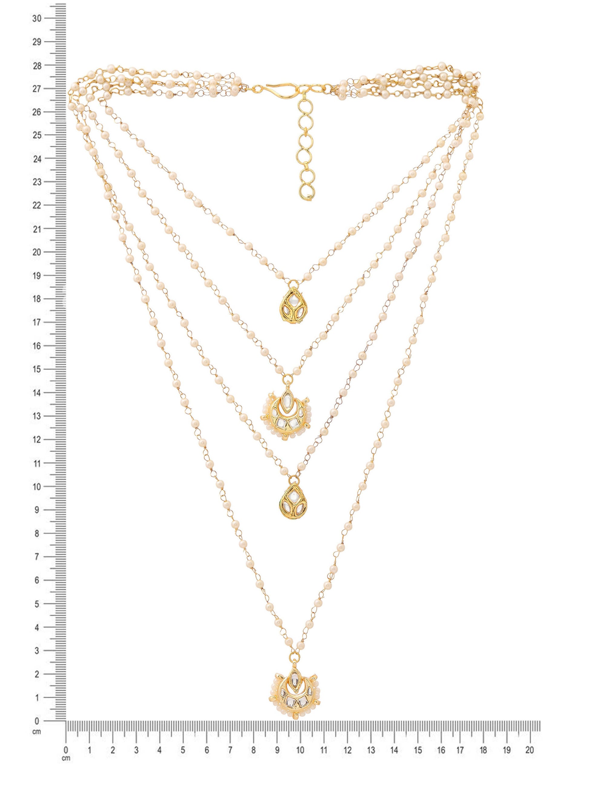 Ruby Raang Gold Kundan Layered Necklace | Swadesiicart