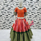 Jyoti Fashion Gorgeous Orange Pure Kota Silk Print with Zari Woven Kids Lehenga Choli Set | Swadesiicart
