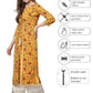Ahalyaa Women's Mustard Crepe Digital Printed Kurta | Swadesiicart