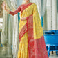 Shree Shyam Fashion Linen Cotton Yellow Saree