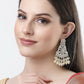 NVR Women Gold-Polished Kundan Drop Earrings | Swadesiicart