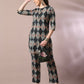 Myshka Women's Multi Printed Cotton Round Neck Party Tunic With Trousers Co-ord set - Swadesiicart