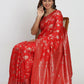 Astita Banarasi Silk Red Saree | Swadesiicart