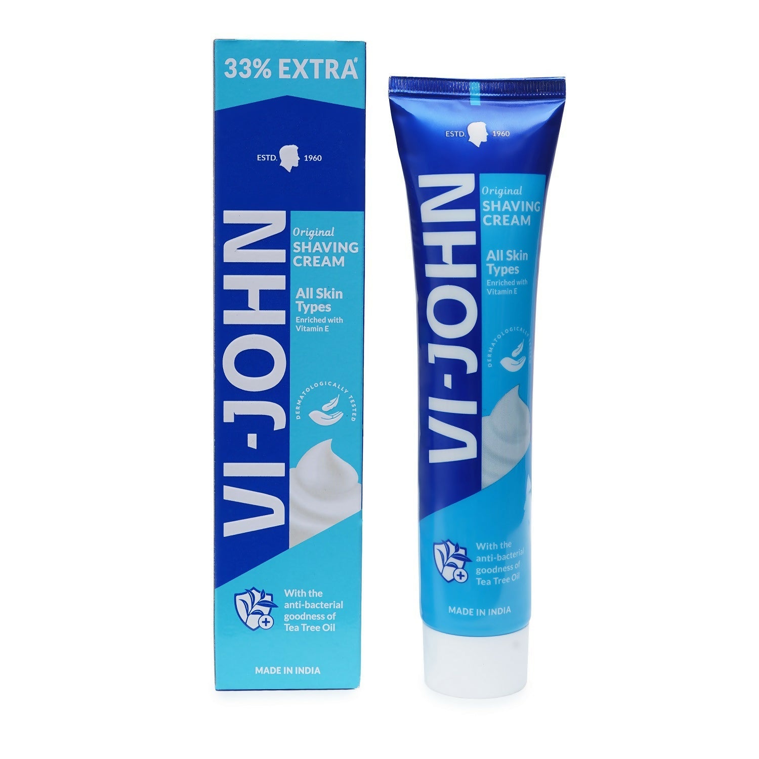 VI-JOHN Dermatologically Tested Vitamin-E enriched Anti Bacterial All Skin Type Shaving Cream | Swadesiicart