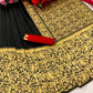 DEIANA'S Beautiful Designer Golden zari Soft Lichi Silk Saree - Black - Swadesiicart