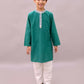 Lil Drama Shor-Gul Green Kurta Pyjama Set For Boys | Swadesiicart