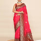 Joban Fashion Rani Pink & Bottle Green Plain With Weaving Border Banarasi Silk Sarees | Swadesiicart