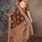 Joban Fashion Copper Woven Jacquard Banarasi Silk Sarees | Swadesiicart