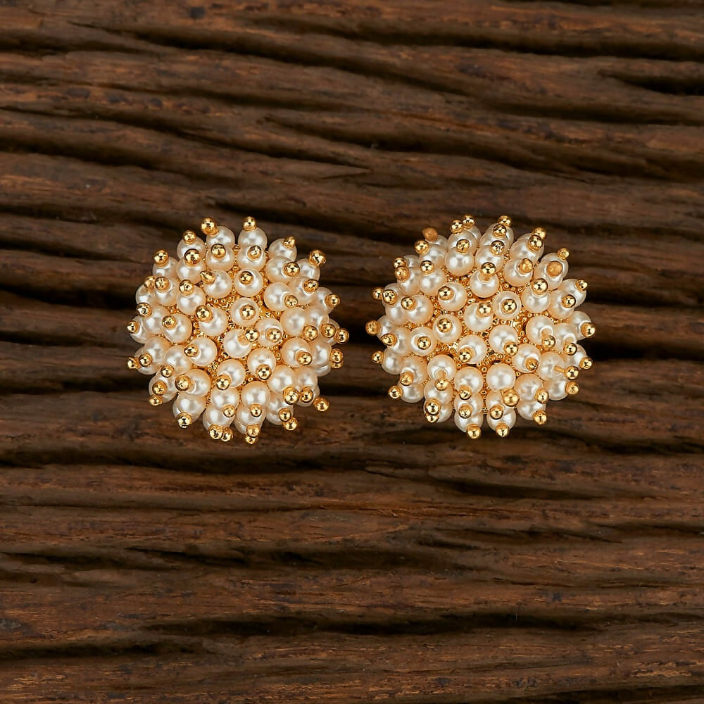 Joban Fashion Women Kundan Pearl Golden White Earrings - Swadesiicart