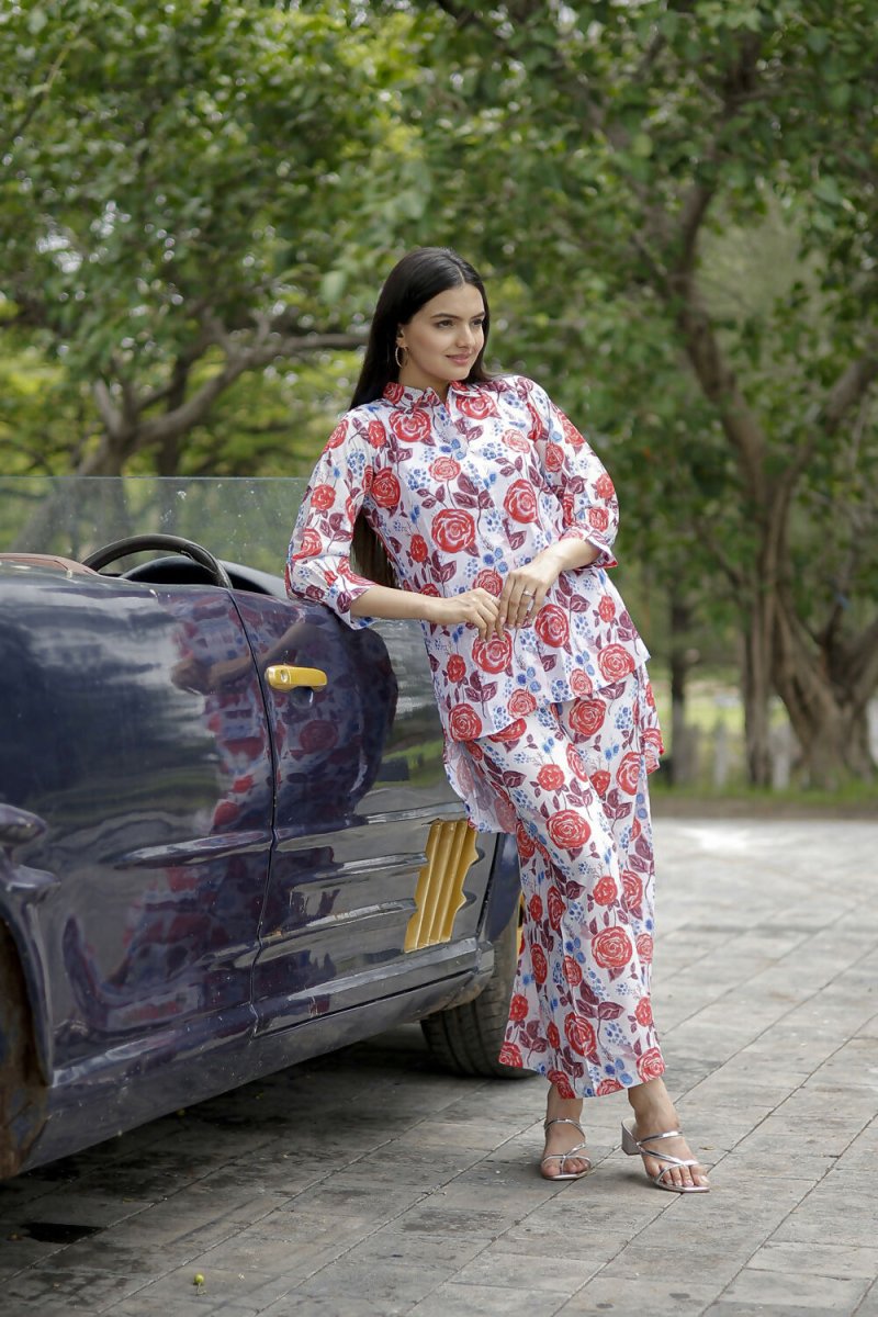 Aayaa Pure Muslin printed Multi Co-Ord Set - Multi Color - Swadesiicart