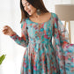 Teeya Creation Multicolor Digital Print Soft organza Anarkali With Pants And Dupatta - Swadesiicart