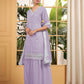 Teeya Creation Lavender Color Georgette Fabric Heavy Embroidery Work Fully Stitched Palazzo Set - Swadesiicart