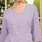 Teeya Creation Lavender Color Georgette Fabric Heavy Embroidery Work Fully Stitched Palazzo Set - Swadesiicart