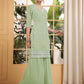 Teeya Creation Pista Color Georgette Fabric Heavy Embroidery Work Fully Stitched Palazzo Set - Swadesiicart
