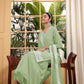 Teeya Creation Pista Color Georgette Fabric Heavy Embroidery Work Fully Stitched Palazzo Set - Swadesiicart