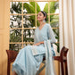 Teeya Creation Sky Color Georgette Fabric Heavy Embroidery Work Fully Stitched Palazzo Set - Swadesiicart