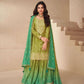 Teeya Creation Multi Color Chinnon Silk Digital Print With Embroidery Work Fully Stitched Palazzo Pair - Swadesiicart