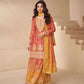 Teeya Creation Multi Color Chinnon Silk Digital Print With Embroidery Work Fully Stitched Palazzo Pair - Swadesiicart