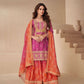 Teeya Creation Multi Color Chinnon Silk Digital Print With Embroidery Work Fully Stitched Palazzo Pair - Swadesiicart