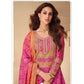 Teeya Creation Multi Color Chinnon Silk Digital Print With Embroidery Work Fully Stitched Palazzo Pair - Swadesiicart