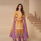 Teeya Creation Multi Color Chinnon Silk Digital Print With Embroidery Work Fully Stitched Palazzo Pair - Swadesiicart