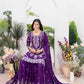 Teeya Creation Purple Color Chinnon Silk Embroidery Work Fully Stitched Salwar Suit - Swadesiicart