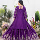 Teeya Creation Purple Color Chinnon Silk Embroidery Work Fully Stitched Salwar Suit - Swadesiicart