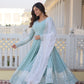 Teeya Creation Sky Blue Color Faux Georgette Embroidery And Sequence Work Fully Stitched Anarkali Gown - Swadesiicart