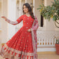 Teeya Creation Red Color Faux Georgette Embroidery And Sequence Work Fully Stitched Anarkali Gown - Swadesiicart