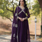Teeya Creation Purple Color Faux Georgette Zari Embroidery Work Fully Stitched Anarkali Gown - Swadesiicart