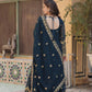 Teeya Creation Morpich Color Faux Georgette Heavy Work Fully Stitched Anarkali Gown - Swadesiicart