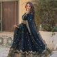 Teeya Creation Morpich Color Faux Georgette Heavy Work Fully Stitched Anarkali Gown - Swadesiicart