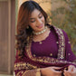 Teeya Creation Wine Color Faux Georgette Heavy Work Fully Stitched Anarkali Gown - Swadesiicart